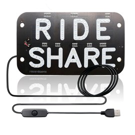 YSY Juren LED Car Window Accessory Sign RIDESHARE for Ride Share Drivers Taxi Light (Green)