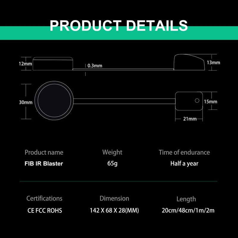 SPENFiLY IR Remote Extender for-Repeaters Extender Infrared Remote Control White