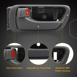 Gledewen Interior Door Handle Front Driver Passenger Side with Door Lock Button, Grey Inside Door Handle, Compatible with Toyota Camry 2002-2006, Replaces# 69206-AA021 69205-AA021