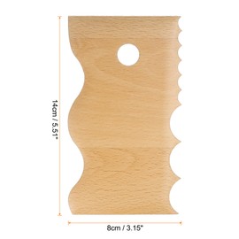 sourcing map 3pcs Pottery Ribs Trimming Tools Pottery Profile Rib Wooden Foot Shaper Various Wave Design Texture Rib Beech Wood for Carving Ceramics Clay