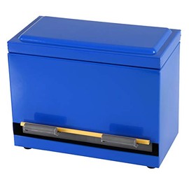 2Fold Supply Steel Straw Dispenser - For Bulk Unwrapped Drinking Straws - Custom Thank You, Straw and Chalkboard Labels Included - Blue