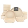 Gibson Elite Deerfield 16-Piece Stoneware Dinnerware Set – Cream White