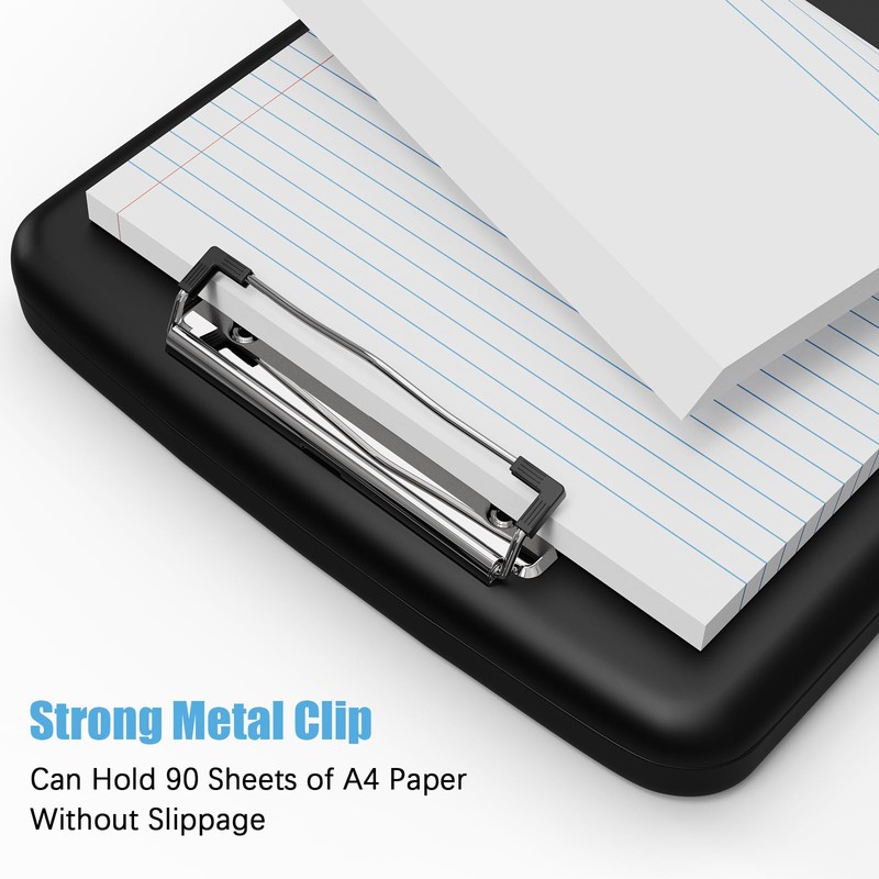 Hnogri Plastic Clipboard with Storage, Folder Nursing Clipboard Side Opening,