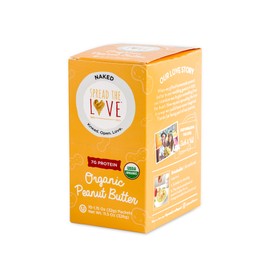 Spread The Love NAKED Organic Peanut Butter (Organic, All Natural, Vegan, Gluten-free, Creamy, Dry-Roasted, No added salt, No added sugar, No palm oil) (10-Pack)
