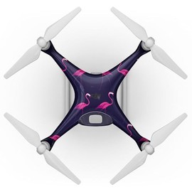 DesignSkinz - Compatible with Drone DJI Phantom 4 - Skin Decal Protective Scratch Resistant Vinyl Wrap - Tropical Neon Summer Flamingo