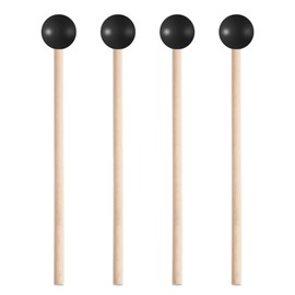 4 Pcs Extended Steel Tongue Drum Mallets, Xylophone Mallets, Glockenspiel Mallet, 7.3in Wooden Rubber Percussion Mallet, Children's Rubber Drumsticks, Percussion Sticks