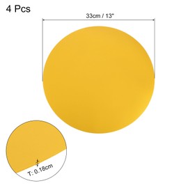 QUARKZMAN Set of 4 Faux Leather Placemats for Dining Table, PU Leather Round Placemats Heat Resistant Waterproof Oil Resistant Kitchen Table Sets (Yellow)