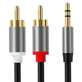 3.5mm to RCA Cable, RCA to Aux Audio Adapter, HiFi Sound Headphone Jack Adapter, Y Splitter RCA Auxiliary Cord 1/8 to RCA Connector for Phone/Speaker/MP3/Tablet/HDTV, 2M