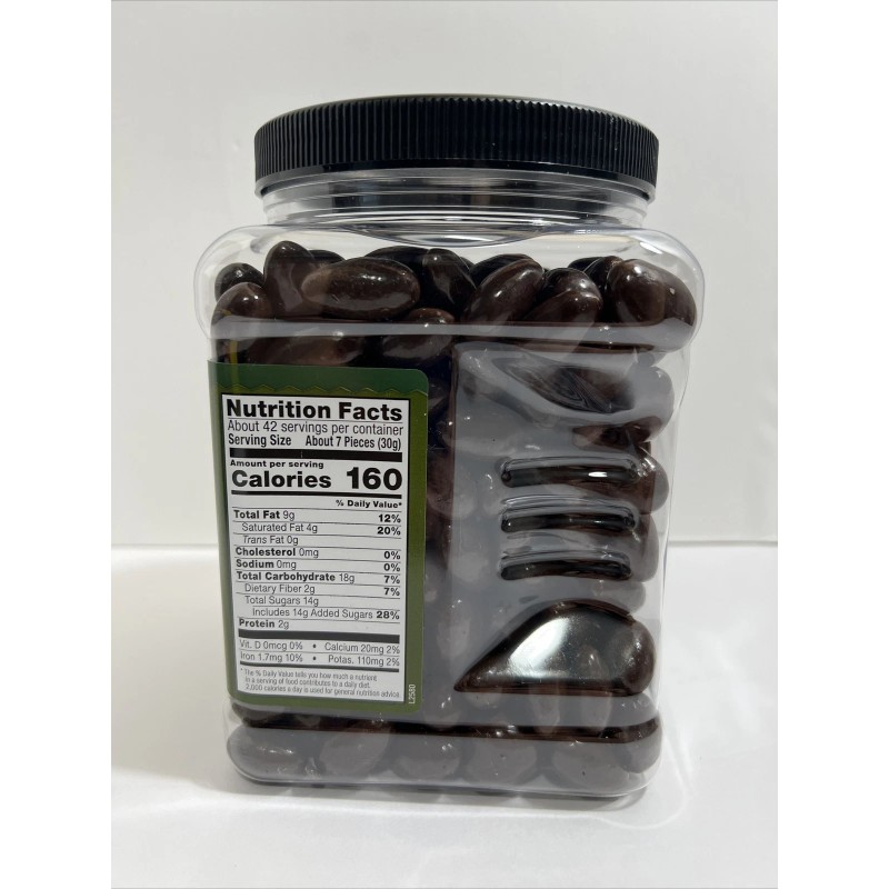 Wellsley Farms Dark Chocolate Covered Almonds, 45 oz. - BULK-