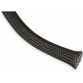 KafTon 12ft PET Expandable Braided Sleeving Black Braided Cable Sleeve (20mm)
