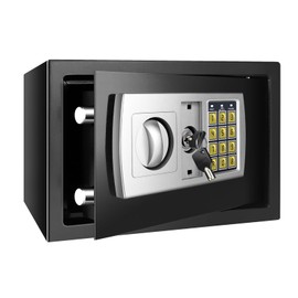 Digital Safe Box 8.5 Litre Large 20x31x20cm with 2 Backup Keys Electronic Security Money Cash Home Office (Black)