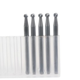 Luo ke 5 Pcs 2.5mm Carbide Ball Burs, 1/8'' Shank Tungsten Carbide Ball Shape Cutting Burr for Rotary Tools (Single Slot)