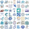 Blue & Pink Coastal Stickers 100 Pack - Beachy Summer