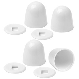 Toilet Bolt Caps - 4 Packs Universal Plastic Push-On Screw Covers with Washers - Easy Installation, Decorative Toilet Bolt Covers for Concealing Bolts