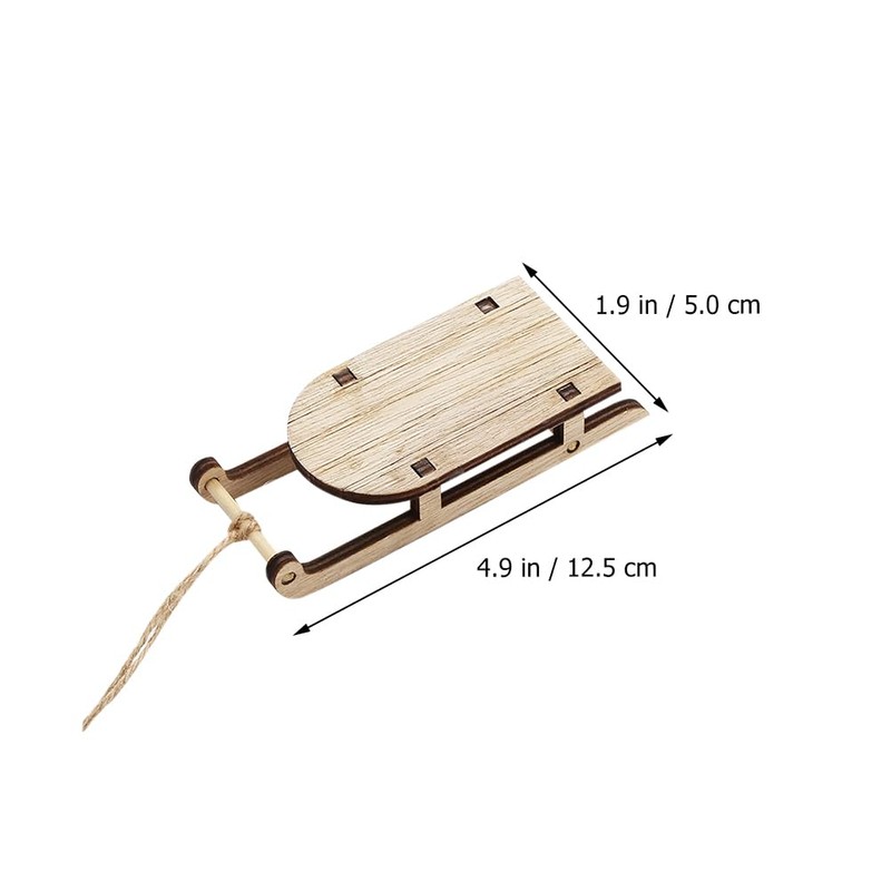 BESPORTBLE Mini Sledge Miniature Wooden Mini Sledge Kit Table Top