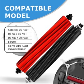MIXEAL 4 Set Dual Main Brush Accessories Kit for Roborock S8, Q8 Max+, Q5 Pro+, Q5 Max+, S8 Pro Ultra Robot Vacuum Cleaner,1 Pack Tool