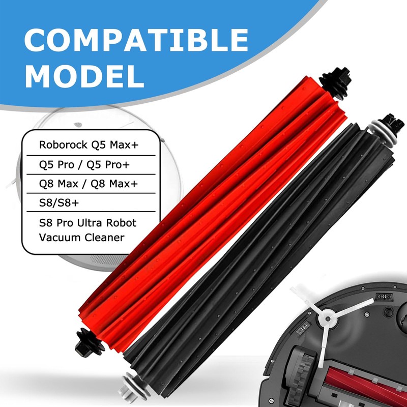 MIXEAL 4 Set Dual Main Brush Accessories Kit for Roborock