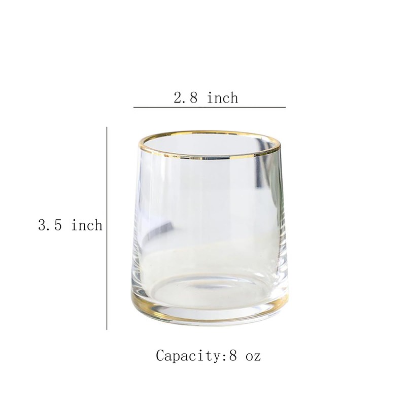Gaolinci 2 Pcs Classic Clear Cylindrical Glass Mouthwash Cups, Bathroom