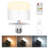 NookNova Rechargeable Light Bulbs with Remote, 10000mAh Battery Operated Light