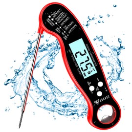 DOQAUS Meat Thermometers, Instant Read Food Thermometer, Waterproof Digital Cooking Thermometer with Backlight, Fodable Long Probe, Auto On/Off, Temperature Food Probe for Kitchen, Milk, Candy, Water