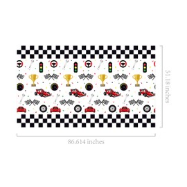 Parrtty Hurrican 2 Pcs Racing Car Plastic Tablecloths, Car Checkered Disposable Table Covers, Suitable for Outdoor Picnics, Birthdays, Weddings, and Other Themed Parties