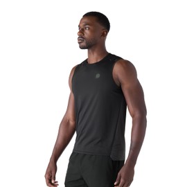 Future Planet Men's Horizon Quick-Dry Performance Sport Athletic Active Outdoor Muscle Tee Tank Top (US, Alpha, XX-Large, Regular, Regular, Black/Charcoal)