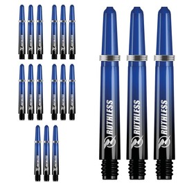 RUTHLESS Deflectagrip Polycarbonate Dart Shafts | Durable Stems with Springs in Short Length, 36mm, Black & Blue, 5 Sets (5XS1578)