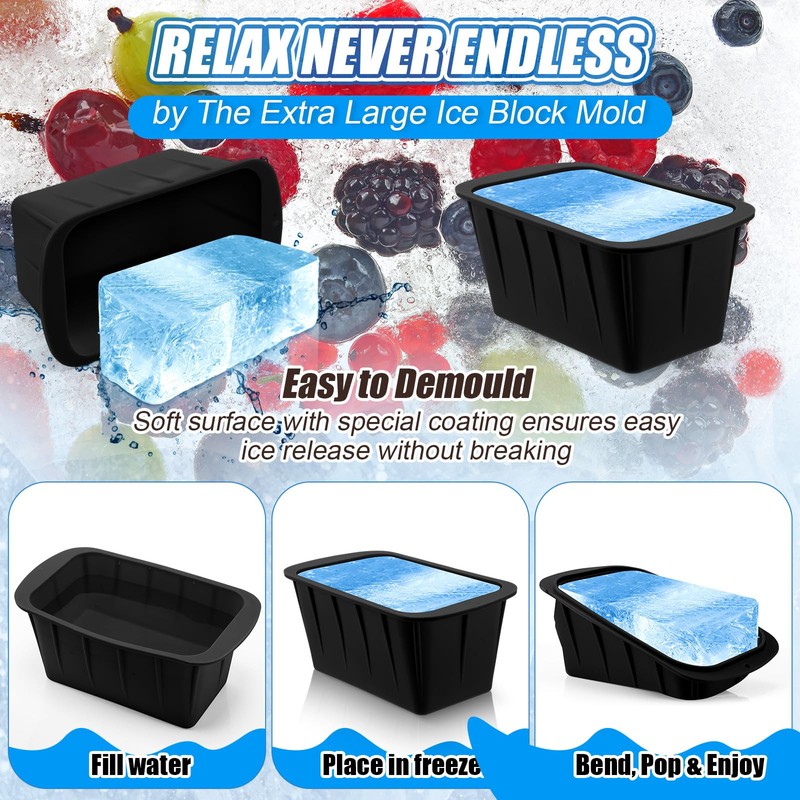 Tioncy 8 Pcs Extra Large Ice Block Molds 8 lb