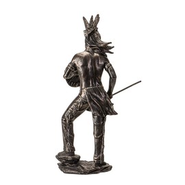 Pacific Giftware Native American Warrior Resin Figurine Bronze Accent Indian Warrior Statue Detailed Decor Piece Cultural Heritage for Home Decor or Office Display 13 Inches Tall