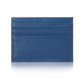 YEHMAN Leather Card Holder 7 Compartments Minimalist for Women Men Children, blue, Credit card sleeve