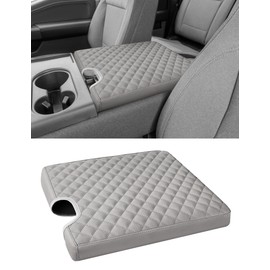 Sinvanho Center Console Armrest Cover for 2015-2025 Ford F150 F250 F350 F450 F550 with 40/20/40 Jump Seat, PU Leather Middle Console Cover Seat Box Lid Protective Cover Cushion Pad, Truck Accessories