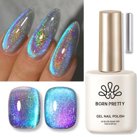 Born Pretty Magnetic Gel Nail Polish Red Cat Magnetic Eye Gel Polish Holographic Cats Shiny Glitter Nail Gel for Salon Home DIY Manicure Use