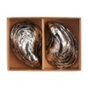 Mud Pie 3" Metal Oyster Salt And Pepper, Silver