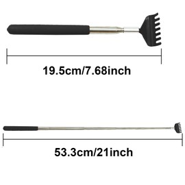 Back Scratcher, Stainless Steel Back Scratcher Massager, Telescoping Scratching Tool, Portable Extendable Back Scratcher with Telescopic Handle for Adults Men Women Itch Relief Black UK