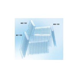 Greiner Bio-One 655101 Clear Polystyrene Microplate, Non-Sterile, Flat Bottom, 96 Well (Pack of 100)