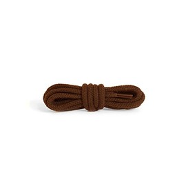 Kaps Round Thick Laces, 5-6mm diameter, durable 100% cotton shoe laces for casual footwear, made in Europe, 1 pair, many colours and lengths (120 cm - 47 inch - 6 to 8 eyelet pairs / 76 - brown)