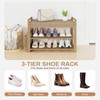 Homaxy 2-Tier Shoe Rack Bench, 28.2 in, Walnut and Light