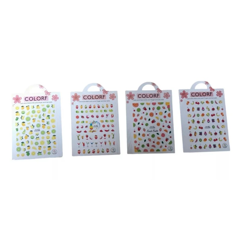 COLORF +1200 Stickers Para Uñas Calcomanías 12 Pzas Pegatinas