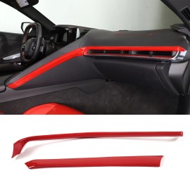 necar2020 Sport Red Passenger Dashboard Trim Kit Accessories Strip For Corvette C8 2020-24