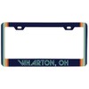Wharton Ohio Car Metal License Plate Frame Retro Design