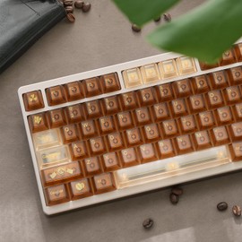 mintcaps Transparent Keycaps - Clear Keyboard Keycaps PC Cherry Profile Brown Keycap Set 153 Keys Shine Through Key Cap for Cherry Gateron Mx Switches Mechanical Keyboard