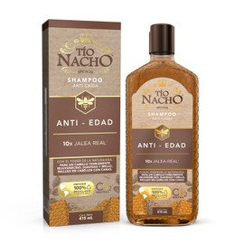 TIO NACHO - Shampoo Anti-Edad. Aporta nutrición y suavidad, con jalea real y extractos de romero, bardana, aloe vera y jojoba. Empaque 100 reciclado, 