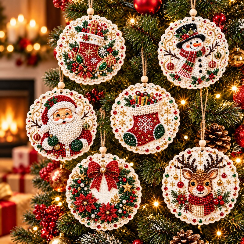 DIY Christmas Diamond Painting Ornament Kit for Holiday Decorating –