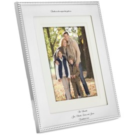 THINGS REMEMBERED Engraved Silver Beaded 8x10 Picture Frame- Vertical/Portrait (Free Customization)