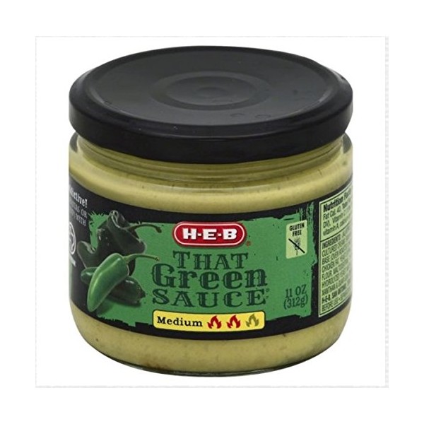That Green Sauce Medium delicious blend of jalapenos, poblanos, and sour cream. Pour it on tacos, eggs, fajitas, or just use it as a salsita (dip) with chips. 11 Fluid Ounces, Pack of 2