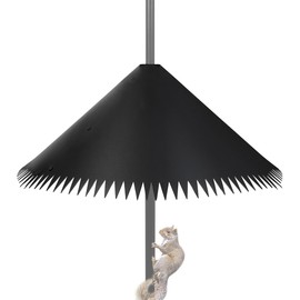 Squirrel Baffle for Bird Feeder Pole, 19" Black Pricked Edge 2025 Outdoor Pole Mount Bird Food Guard Squirrel Stopper for Shepherd Hook, 1 Pack