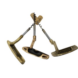 Vintage Brass Golf Putter Wine Bottle Corkscrew