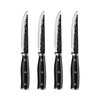 Orgreenic Hammered High Carbon Steel Steak Knives set- Non-Stick Tsuchimi