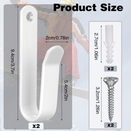 GGXZHT Pack of 2 Skateboard Wall Mounts, Snowboard Wall Mounts, Horizontal, Snowboard Holder for Skateboard Longboard, Storage Snowboard Display Wall Mount for Room, Garage (White)