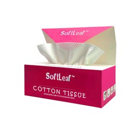 SoftLeaf - Disposable Face Towel, Lint-Free Cotton Face Towelettes, Soft Facial Tissue for Skin Care, Makeup Remover Dry Wipes, Face Cloths for Cleansing, 7.87"×7.87", 60 Count, Pack of 1